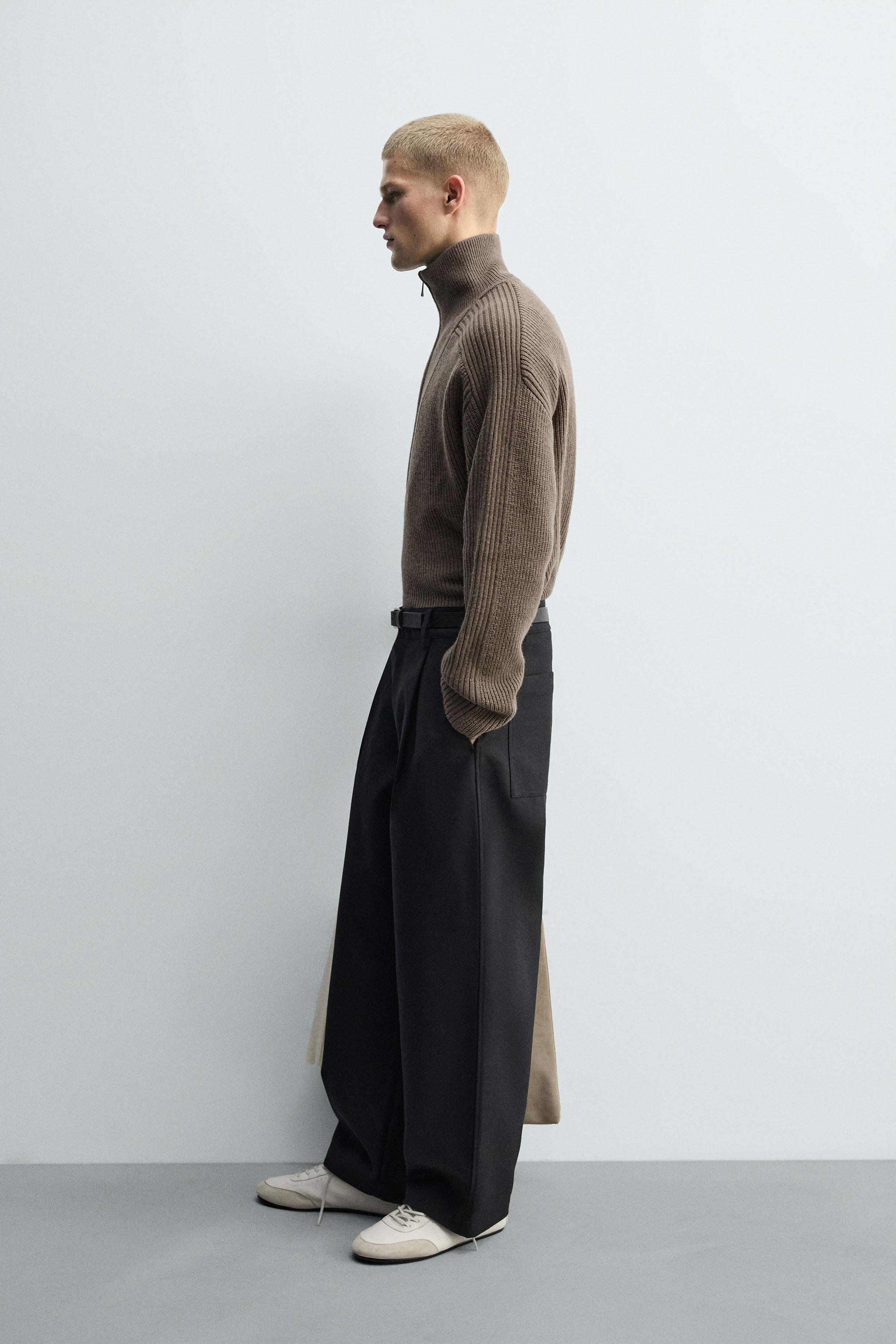 PURL KNIT QUARTER-ZIP JUMPER